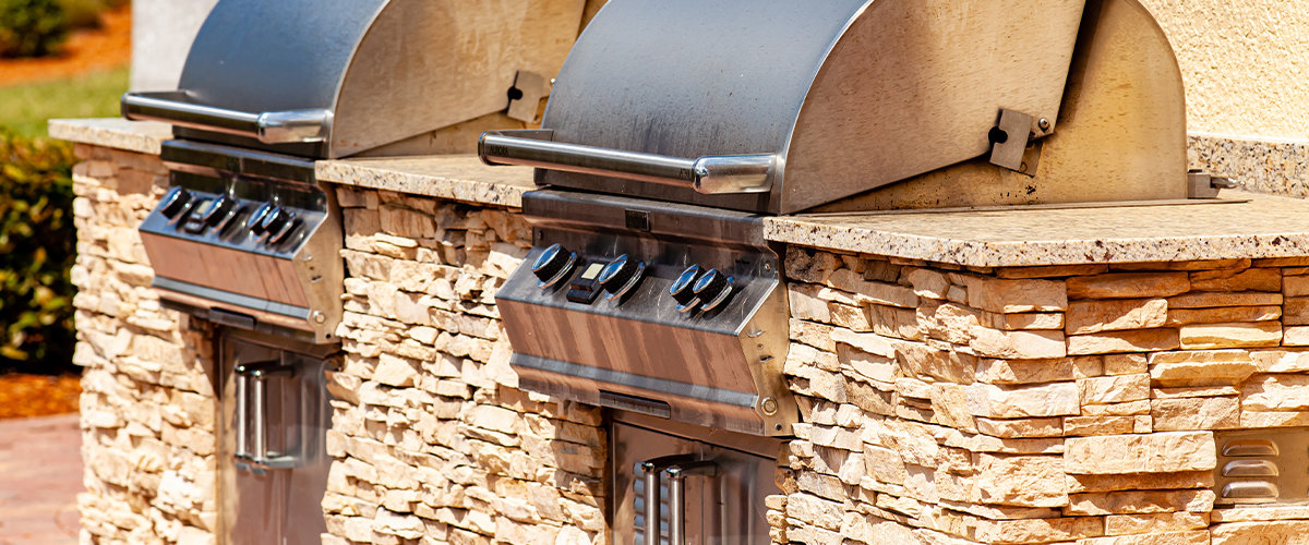 Grill station outdoors.